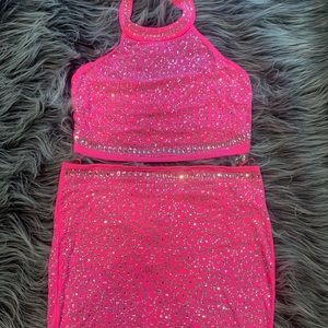 2 piece sparkle skirt set